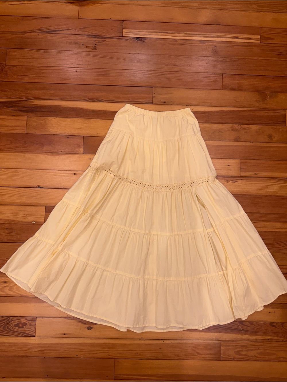 wild fable yellow Tiered Maxi Skirt